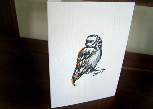 Tawny Owl Handmade Bird Card