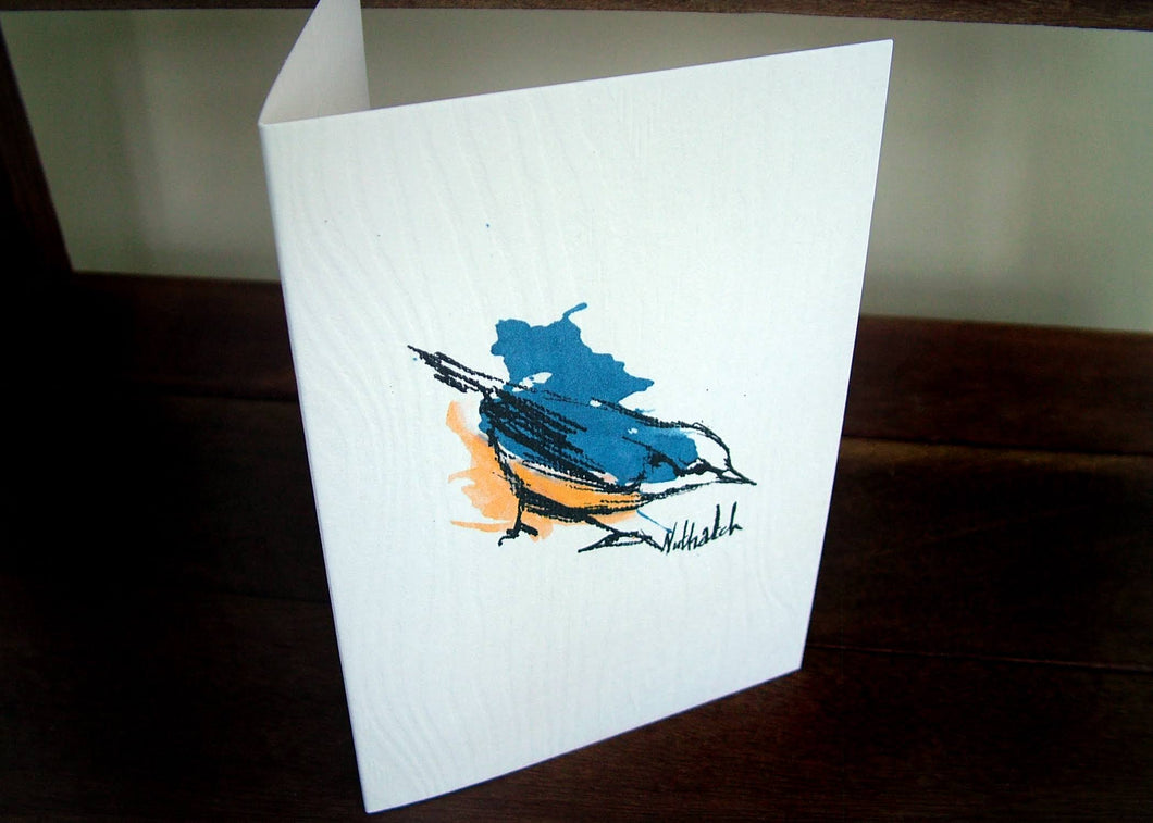 Nuthatch Handmade Bird Card